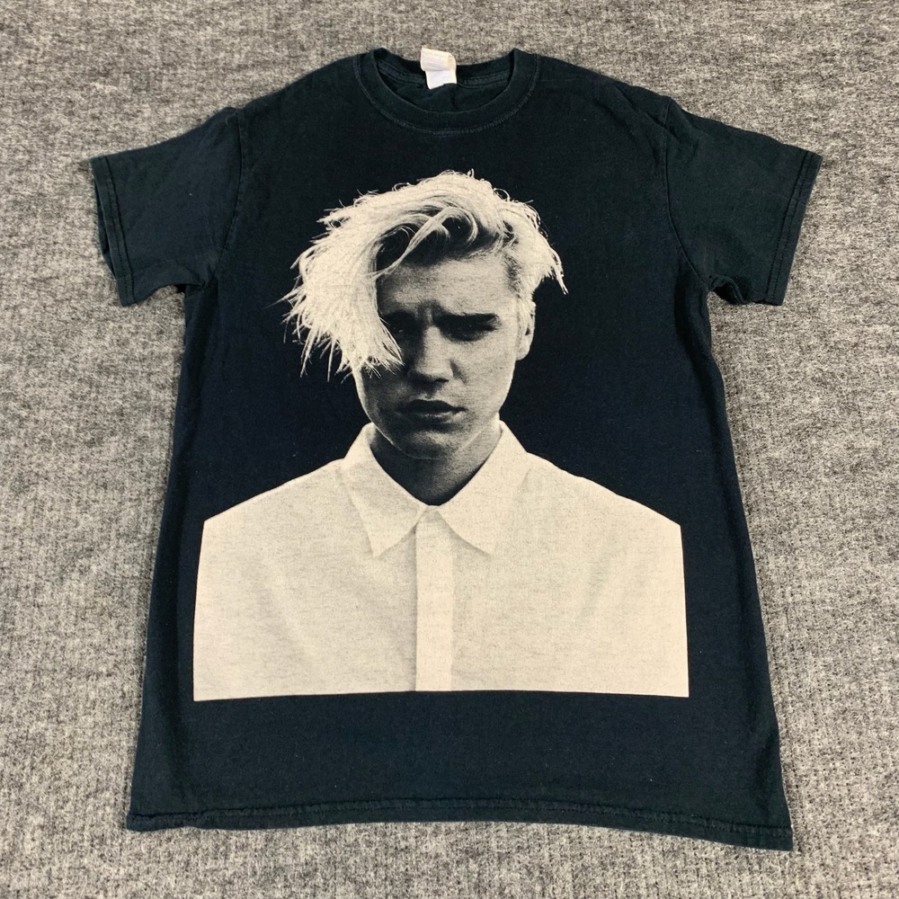 Justin Bieber T Shirt Adult Small Black Purpose Tour Back Hit Short Sleeve Pop